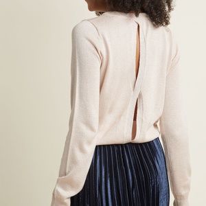 NWOT Modcloth Ballet Pink Open Back Sweater